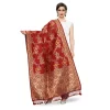 Women's Silk Pure Zari weaving Duppatta (Maroon, Length: 2-2.3 Mtrs)