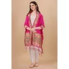 Women's Silk Pure Zari weaving Duppatta (Pink, Length: 2-2.3 Mtrs)