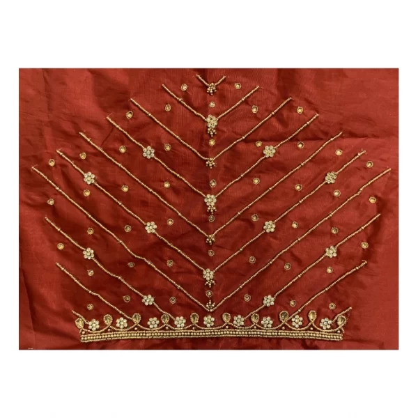 Women's Cotton Silk Self Design Unstitched Blouse Piece (Maroon, 80-100 cm)