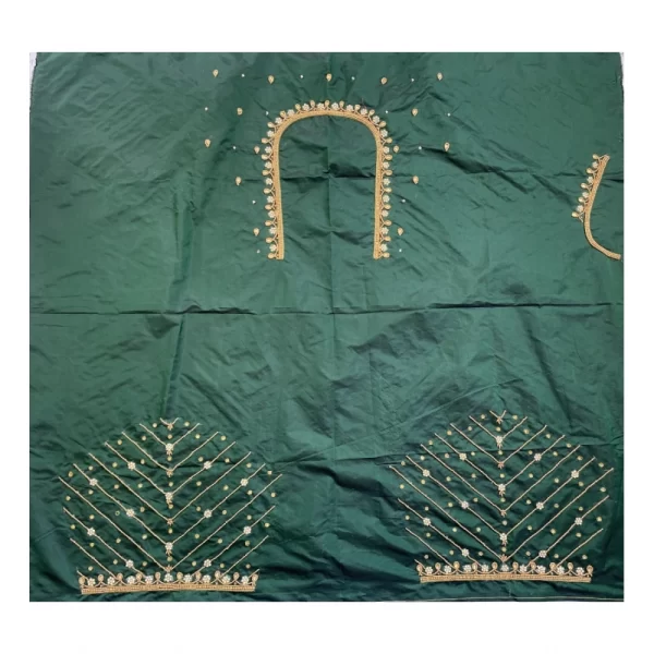 Women's Cotton Silk Self Design Unstitched Blouse Piece (Green, 80-100 cm)