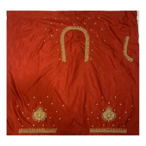 Generic Women’s Cotton Silk Self Design Unstitched Blouse Piece (Red, 80-100 cm)