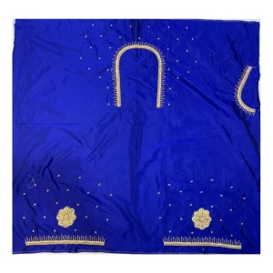 Generic Women’s Cotton Silk Self Design Unstitched Blouse Piece (Blue, 80-100 cm)