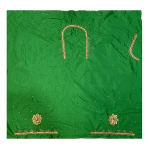 Generic Women’s Cotton Silk Self Design Unstitched Blouse Piece (Green, 80-100 cm)