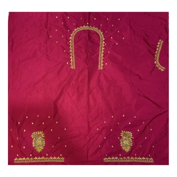 Women's Cotton Silk Self Design Unstitched Blouse Piece (Pink, 80-100 cm)