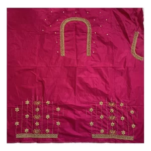 Generic Women’s Cotton Silk Self Design Unstitched Blouse Piece (Pink, 80-100 cm)