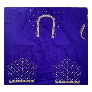 Generic Women’s Cotton Silk Self Design Unstitched Blouse Piece (Blue, 80-100 cm)