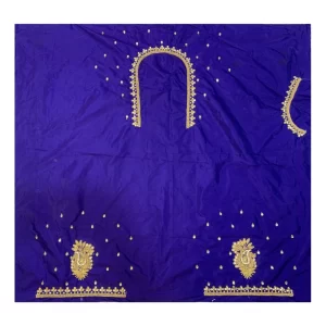 Generic Women’s Cotton Silk Self Design Unstitched Blouse Piece (Blue, 80-100 cm)