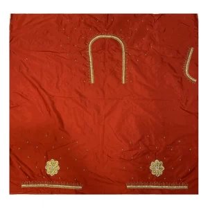 Generic Women’s Cotton Silk Printed Unstitched Blouse Piece (Red, 80-100 cm)