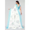 Women's Viscose Rayon Printed Saree With Unstitched Blouse (Sky Blue)