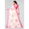 Women's Viscose Rayon Printed Saree With Unstitched Blouse (Pink)