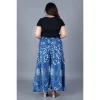 Women's Cotton Printed Elastic Palazzo Pant (Blue, Free Size)