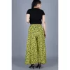 Women's Cotton Printed Elastic Palazzo Pant (Green, Free Size)