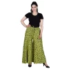 Women's Cotton Printed Elastic Palazzo Pant (Green, Free Size)