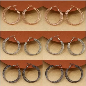 Generic Women’s Multi Color Antique Earrings Combo Of 6 Pairs