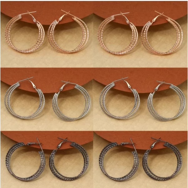 Generic Women's Multi Color Antique Earrings Combo Of 6 Pairs