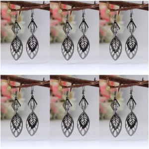 Generic Women’s Black Color Antique Earrings Combo Of 6 Pairs