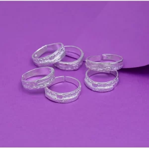 Generic Women’s Multi Color Assorted Design Toe Rings Combo Of 3 Pairs