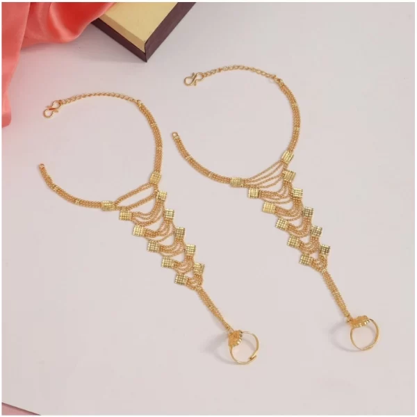 Generic Women's Gold Plated Hathphool Adjustable Chain