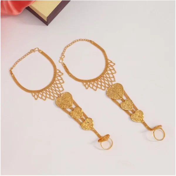 Generic Women's Gold Plated Hathphool Adjustable Chain