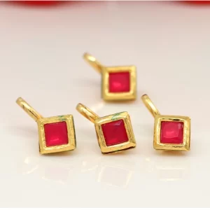 Generic Women’s Rani Color Kundan Nose Pin Combo Of 4 Pieces