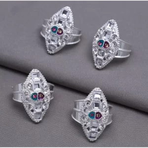 Generic Women’s Multi Color Assorted Design Toe Rings Combo Of 2 Pairs