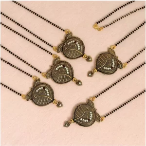 Generic Women’s Gold Color 5 Piece Of Mangalsutra Combo