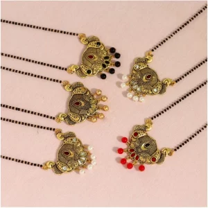 Generic Women’s Assorted Color 5 Piece Of Mangalsutra Combo