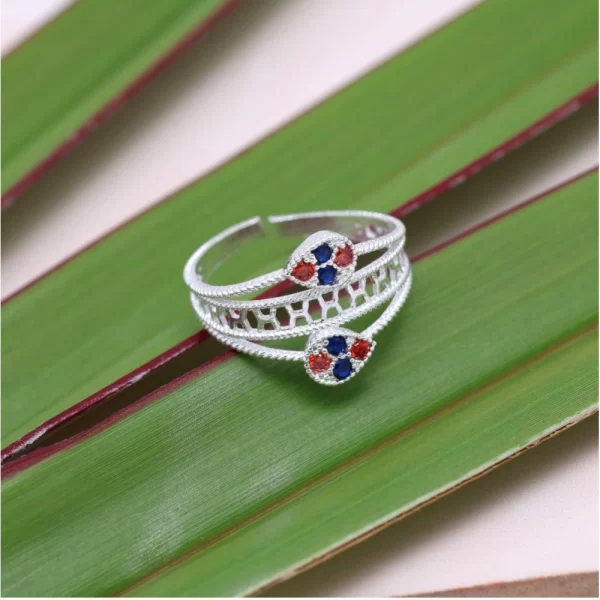 Women's Multi Color Assorted Design Adjustable Toe Rings Combo Of 3 Pairs