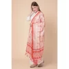 Women's Art Silk Printed Dupatta (Orange, Length: 2.25 to 2.50 Mtr)