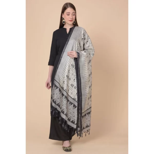 Women's Art Silk Printed Dupatta (Multicolored, Length: 2.25 to 2.50 Mtr)