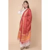 Women's Art Silk Printed Dupatta (Red, Length: 2.25 to 2.50 Mtr)