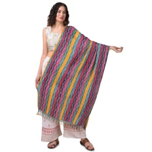 Generic Women’s Chanderi Printed Dupatta (Multicolor, Length: 2.25 to 2.50 Mtr)