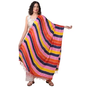 Generic Women’s Chanderi Printed Dupatta (Multicolor, Length: 2.25 to 2.50 Mtr)