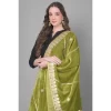 Women's Velvet Gotta Patti Dupatta (Olive, Length: 2.25 to 2.50 Mtr)