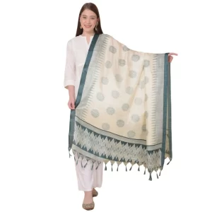 Generic Women’s Art Silk Printed Dupatta (Grey, Length: 2.25 to 2.50 Mtr)
