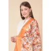 Women's Art Silk Printed Dupatta (Orange, Length: 2.25 to 2.50 Mtr)
