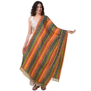 Generic Women’s Chanderi Printed Dupatta (Multicolor, Length: 2.25 to 2.50 Mtr)