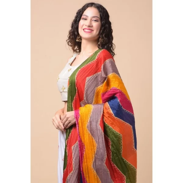 Women's Chanderi Printed Dupatta (Multicolor, Length: 2.25 to 2.50 Mtr)