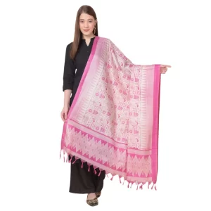 Generic Women’s Art Silk Printed Dupatta (Pink, Length: 2.25 to 2.50 Mtr)
