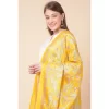Women's Art Silk Printed Dupatta (Yellow, Length: 2.25 to 2.50 Mtr)
