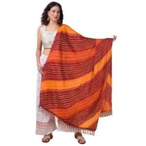 Generic Women’s Chanderi Printed Dupatta (Multicolor, Length: 2.25 to 2.50 Mtr)