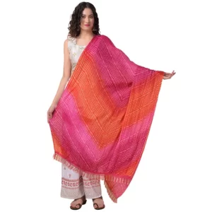 Generic Women’s Chanderi Printed Dupatta (Multicolor, Length: 2.25 to 2.50 Mtr)