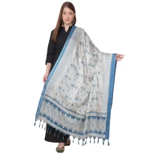 Generic Women’s Art Silk Printed Dupatta (Turquoise, Length: 2.25 to 2.50 Mtr)