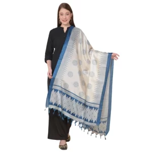 Generic Women’s Art Silk Printed Dupatta (Turquoise, Length: 2.25 to 2.50 Mtr)