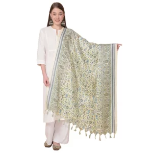 Generic Women’s Art Silk Printed Dupatta (Off White, Length: 2.25 to 2.50 Mtr)