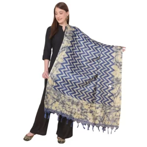 Generic Women’s Art Silk Printed Dupatta (Blue, Length: 2.25 to 2.50 Mtr)