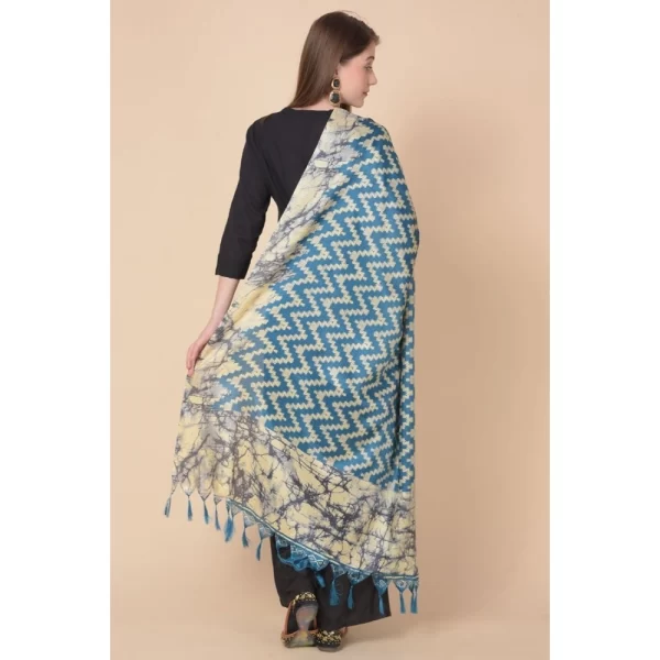 Women's Art Silk Printed Dupatta (Blue, Length: 2.25 to 2.50 Mtr)