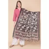 Women's Art Silk Printed Dupatta (Black, Length: 2.25 to 2.50 Mtr)