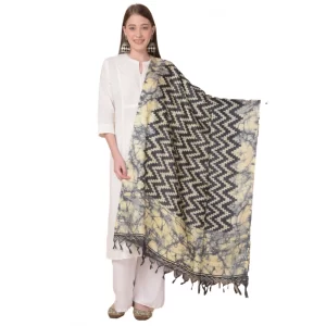 Generic Women’s Art Silk Printed Dupatta (Black, Length: 2.25 to 2.50 Mtr)
