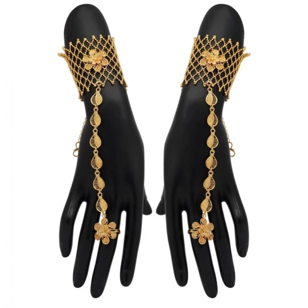 Women's Gold Plated Hathphool Adjustable Chain